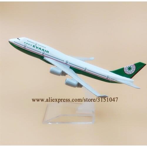 16cm EVA Air Boeing 747 B747-400 Airlines Plane Model Alloy Metal Diecast Model Airplane Aircraft Airways Gift