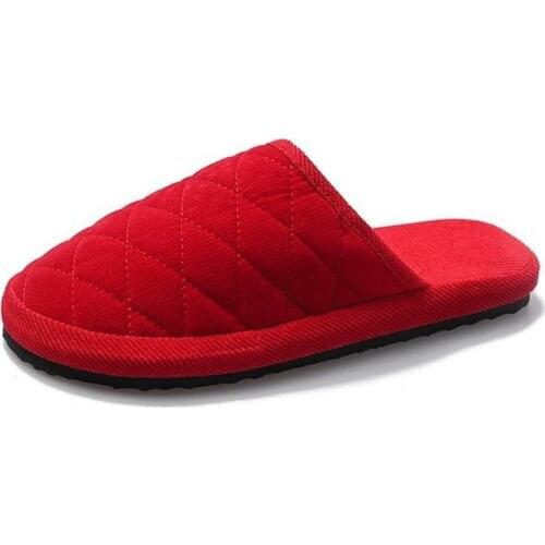 2021 Spring and autumn women corduroy indoor hotel floor home lovers' stall Plush women mens cotton slippers