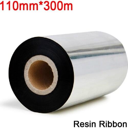 4.33 inch *984.5ft (110mm*300M) (2pcs/lot) full resin ribbon with 1'' core widely used for transfer Label & barcode printer