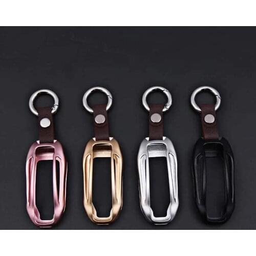 Aluminum Alloy car key case cover Key Shell for remote key Protective Key Bag for Tesla Model X
