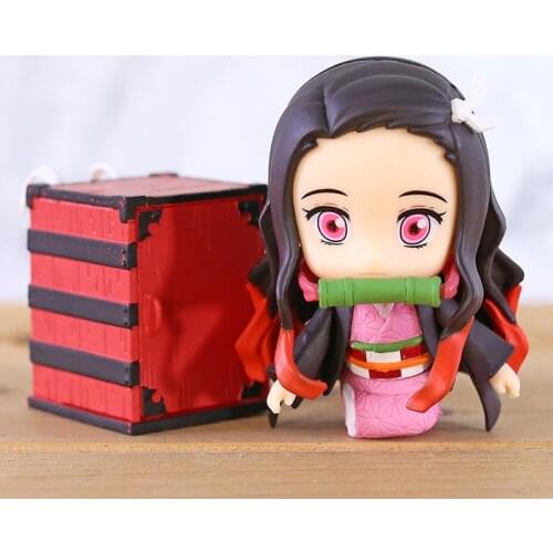 Anime Kimetsu No Yaiba Kamado Nezuko 1194 Tanjirou 1193 Zenitsu Agatsuma 1334 Q Version PVC Action Figure Toy Brinquedo Doll
