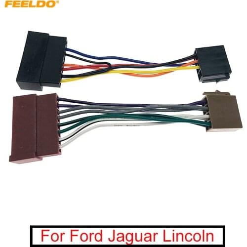FEELDO Car Audio Radio ISO Wiring Harness Adapter for Ford 85-05 Jaguar Lincoln Mercury ISO Standard Connector Wire