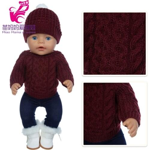 Baby Doll Clothes Sweater Crochet Suitable for 18 Inches Boy Doll Clothes Children Girl Gift Toys
