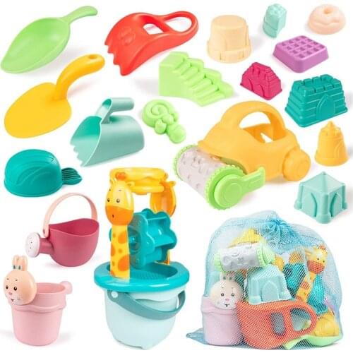 Kids Beach Toys Outdoor Indoor Play Sand Set Sandbox Toys with Sand Truck Bucket Shovel Sand Molds Kit Summer Beach Toys