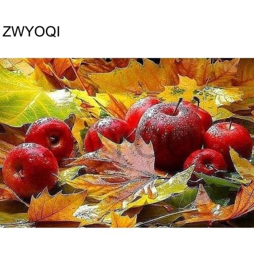 DIY 3D Diamond painting Full Square Diamond embroidery Cross stitch apple Maple leaf Full Round Diamond mosaic apple Maple leaf