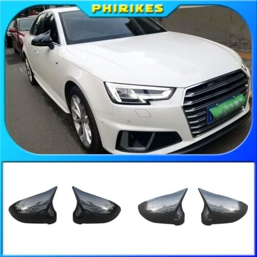 For Audi A4 A5 B9 Side Mirror Caps (Carbon Look) 2017 2018 2019 S4 S5 RS5 allroad Quattro replace Covers