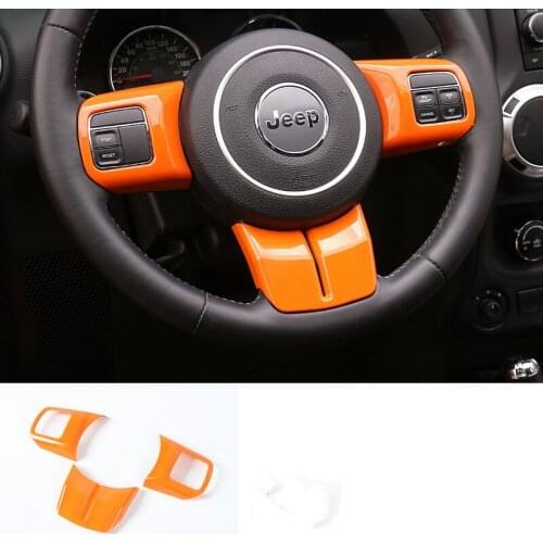 For Jeep Wrangler orange interior modification dedicated steering wheel decoration co-pilot decoration sequins