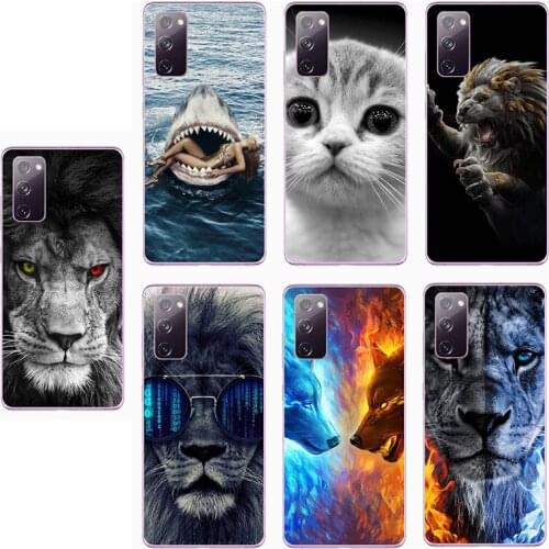 For Samsung Galaxy S20 FE Case Wolf Silicon TPU Fundas for Samsung S20 FE 5G Phone Cases for S 20 S20FE 5G Cat Animal Shell Bag