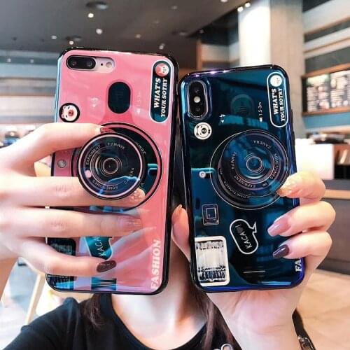 For Samsung J330 J530 J730 J6 J7 J8 2018 J2 J4 J5 J7 prime j510 Cover 3D Retro Cute Camera Bluray IMD stand Phone Case Capa