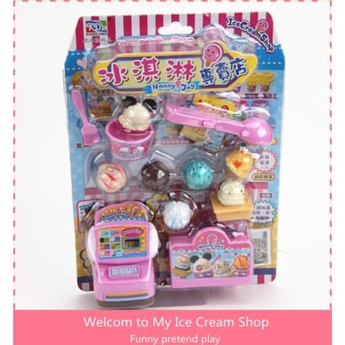 Pretend Play Action Figure Toys Ice Cream Shop Imitating Life Scenes Shopping Groceries Toys Children gift