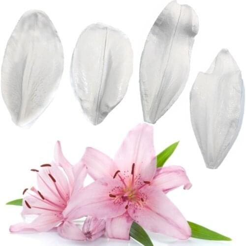 Lily Petals Molds Fondant Cakes Decorating Tools Silicone Moulds Sugarcrafts Chocolate Baking Tools For Cakes Gumpaste Form
