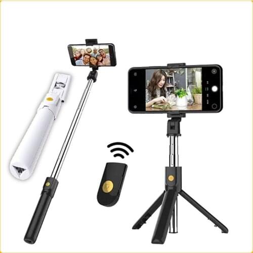 K07 3 In1 Wireless bluetooth selfie stick foldable Mini Tripod with Fill Light Shutter Remote Control Tripod for Phone