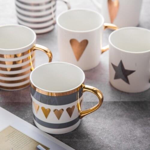 MUZITY Ceramic Coffee Mugs American Style Porcelain Tea Mug 300 ml Cup With Handgrip Breakfast Milk Mug Kitchenware
