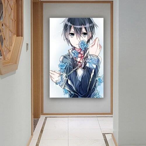 Sword Art Online Poster SAO Kirigaya Kazuto Canvas Painting Wall Decor Anime Posters Wall Art Picture Room Decor Home Decor