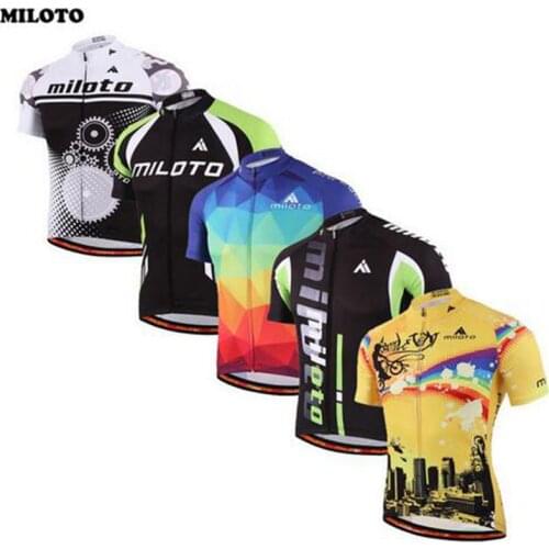 MILOTO Team Cycling Jersey Breathable Ropa Ciclismo Mens Top Bike Bicycle Short Sleeves Clothing T-shirts S-4XL