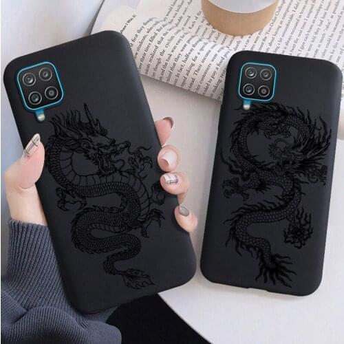 Fashion Dragon Black Soft Phone Case For Samsung A10 A20 A30 A40 A50 A70 A21 A31 A51 A71 A41 A32 A42 S52 A72 A6 2018
