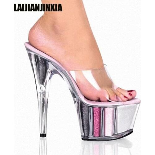 New Han edition lady shoes with thick soles, waterproof slipper/catwalk show shoes, 15 cm high-heeled Dance Shoes