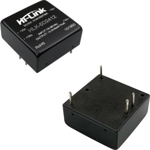 New 5W 12V 420mA DC/DC power supply module HLK-5D2412 24V to 12V wide voltage 18-36V DC step-down isolation non regulated