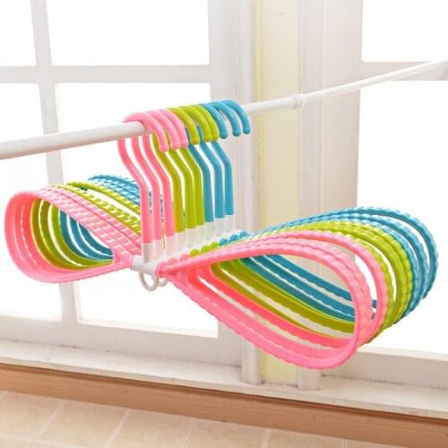 Plastic Laundry Hangers For Clothes X Type 8 Shape Anti Slip Dry Wet Clothing Hangers Rack 6 Color Light Rotary Clothes Hanger