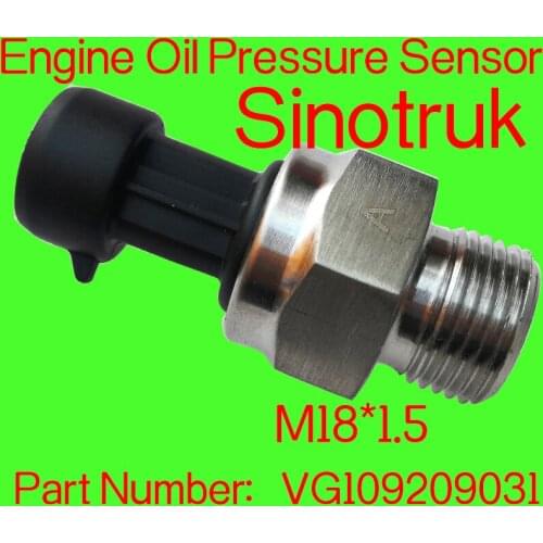 Supply Sinotruk HOWO engine parts oil pressure sensor induction plug Oil pressure sensor Mine car parts supplier VG1092090031