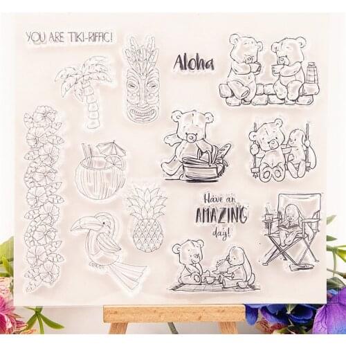 17x15cm cartoon bear Transparent Silicone Rubber Clear Stamps cartoon Scrapbooking/DIY Easter Childrens toys album