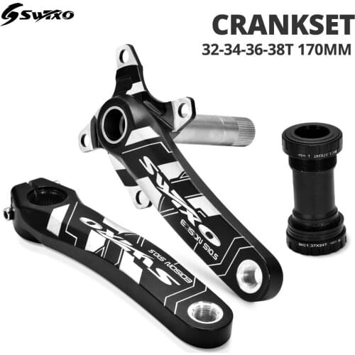 SWTXO Mountain Bike Crank Hollow One Crankset CNC Aluminum Alloy Bicycle MTB 170/172.5/175MM Sprocket 104BCD Crank Set