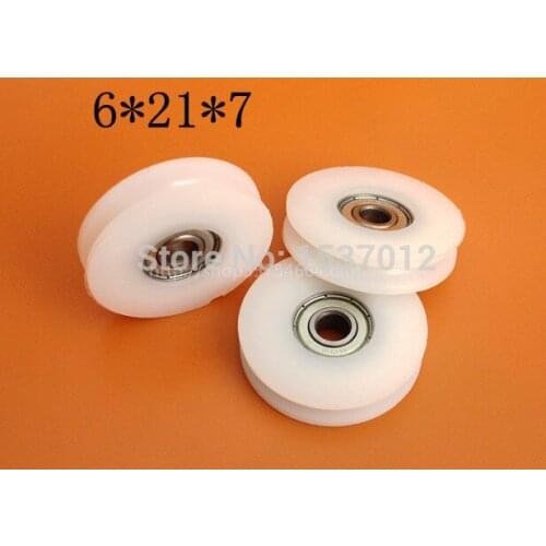 With the U slot bag rubber plastic nylon bearing embedded 696 diameter 6 * 21 * 7 U H plastic pulley grooves