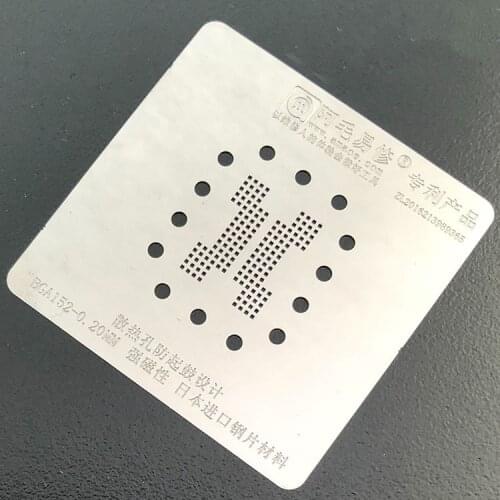 BGA152 BGA Stencil eMMC Memory Flash IC Chip Reballing Pins Heating Template Tin Plant Steel Net 0.2mm Thickness Anti Drum-up