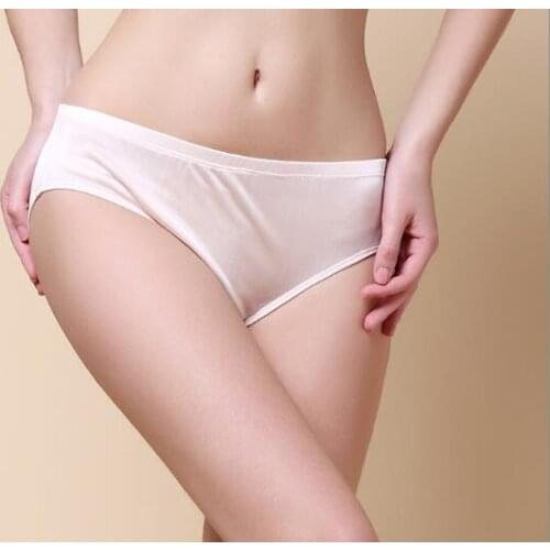 100% silk brief solid color silk womens low waist briefs panties legging comfortable antibiotic