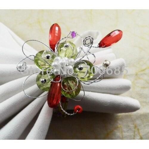 Beaded wedding napkin ring, napkin holder, decoration napkin ring