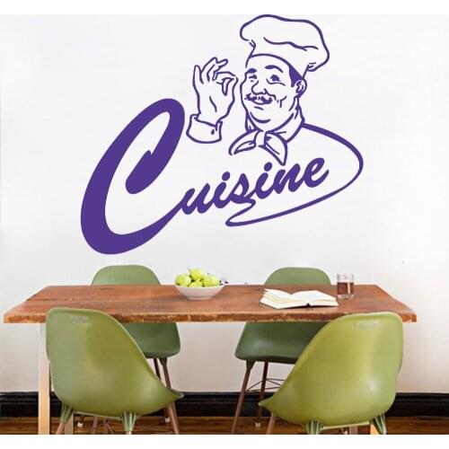Vinyl Cartoon Chef Wall Stickers Poster For Kitchen Decoration Restaurant Home Decor Decals Room Wallpaper Home Decor HY2022