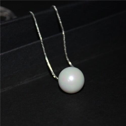 2019 fashion brand jewelry silver plated Necklace&Pendants simple shell pearl necklace for women gift