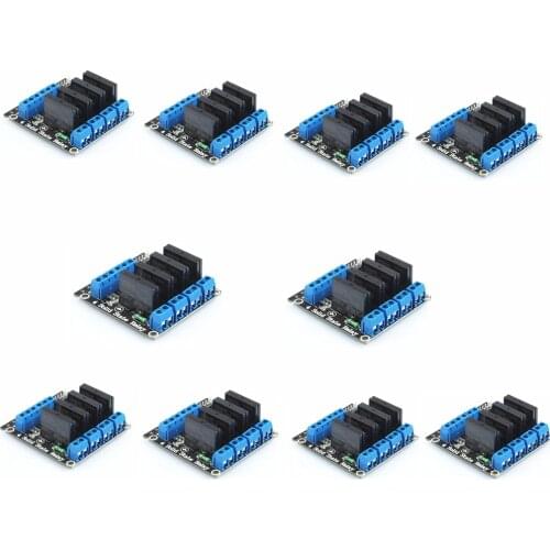 10pcs Smart Electronics 4 Channel 5V DC Relay Module Solid State Low Level G3MB-202P Relay SSR AVR DSP For Diy Kit