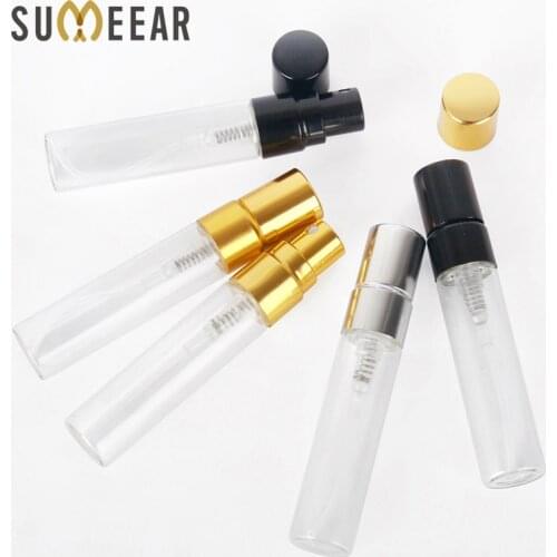 100Pieces/lot 5ml Mini Refillable Perfume Bottle For Sample Spray Bottle Metal Atomizer Portable Travel Gift Cosmetic Container