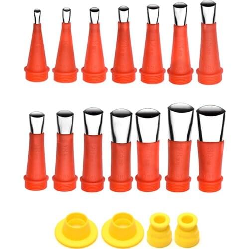 18pcs Stainless Steel Caulk Nozzle Applicator with Base Caulking Finisher Sealant Finishing Tool For Kitchen Bathroom Sink Joint