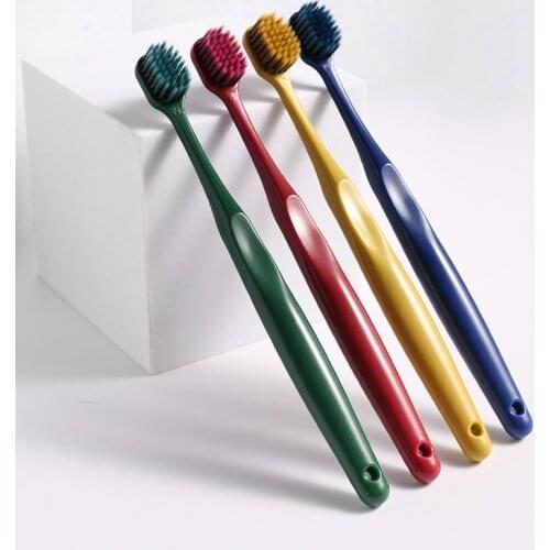 2Pcs Cheap Toothbrush Ultra Fine Super Soft Bristle Gradient Color Toothbrush Holder Deep Cleaning Brush For Oral Care Tools