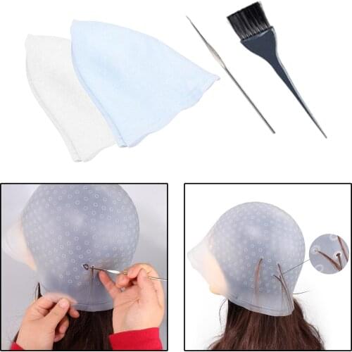 Reusable 2 Pack Silicon Color Styling Highlighting Dye Tipping Hat Home