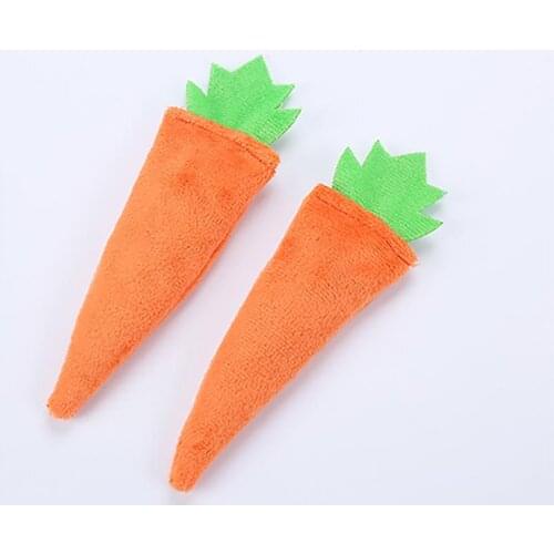 2PCS Vegetable Pet Toy Fish Carrot Shape Cute Catnip Toy Pet Interactive Toy