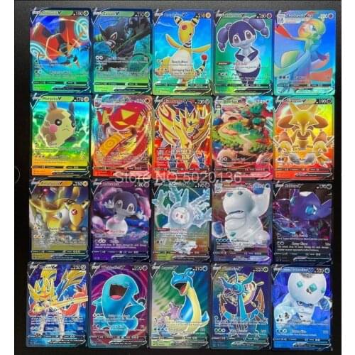 2021 New 30 60 100 English Pokemon Card Vmax GX Tag Team EX Mega Game Battle Carte Trading Children Toy