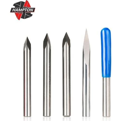 4mm Shank 3 Edge Pyramid Engraving Bits 20/30/40/45/60/90 Degrees Tip 0.1-0.3mm Carving Bit CNC Router Bit 3D Milling Cutter