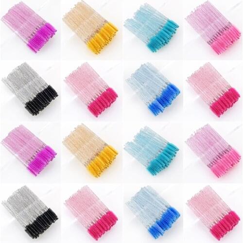 Hot 50/pack Eyelash Extension Disposable makeup Eyebrow brush Mascara Wand Applicator Eye Lashes Cosmetic Brush Set makeup tools