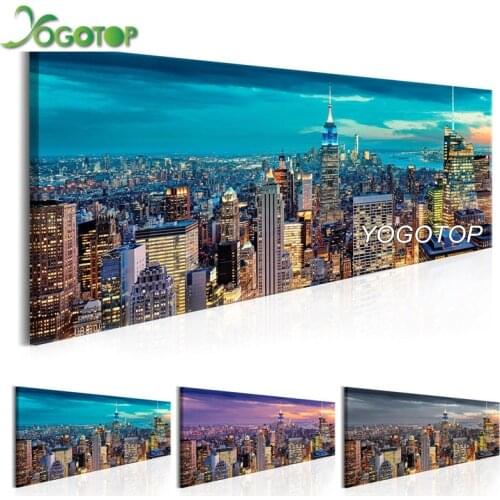 YOGOTOP 5D DIY Diamond Embroidery New York City Night View large Full Diamond Painting Square/Round Drill Mosaic Wall Art YY257