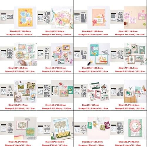 Fragrant Florals Foliage Vase Wreath Trees Spatula Mixed Cookware Die and Stamps Doodle Cover Frame DIY Craft 2021 New #1