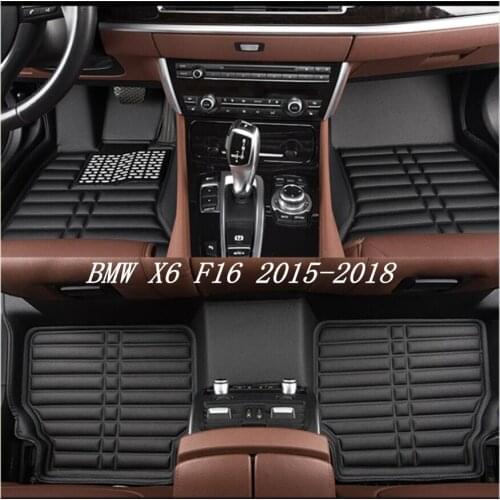 Auto Floor Mats For BMW X6 F16 2015-2018 Foot Carpets Car Step High Quality Brand New Embroidery Leather Mats