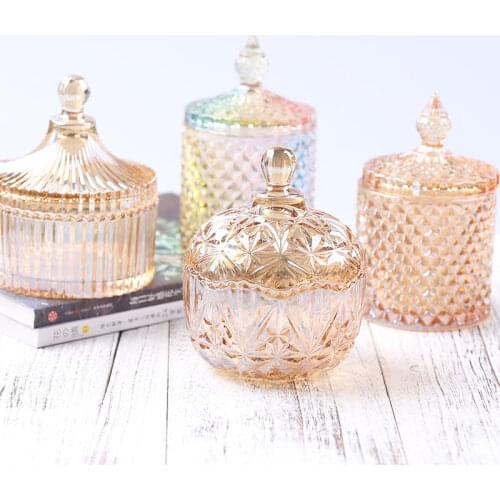 Crystal Glass Jar Tea Container Glass Cans Spice Jar Storage Jars Jewelry Storage
