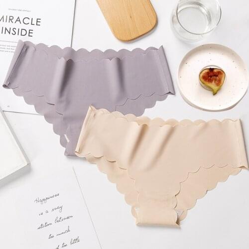 Seamless Panties For women Lingerie Femme Sexy Panties Silk Satin Underwear Woman Ruffle Female Underpants Lady Briefs