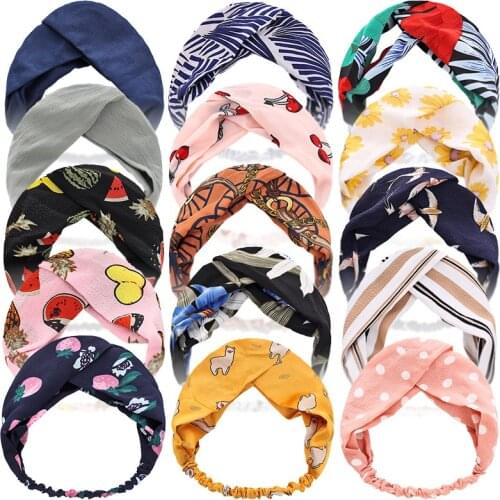 Bohemian Beautiful Hair Accesories Women Printed Elastic Hair Bands Wash Face Dress Up Knots Headband Girls Hairband Spring