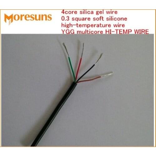 Fast Free Ship 10m 4 core silica gel wire 0.3 square soft silicone cable core high-temperature wire YGG multicore HI-TEMP WIRE