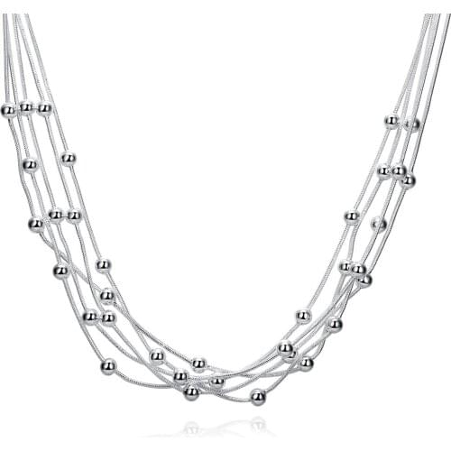 ZEMIOR Five Line Light Beads Unisex White Necklaces For Women Men Simple Chains Necklace Anniversary Fashion Jewelry New Listing