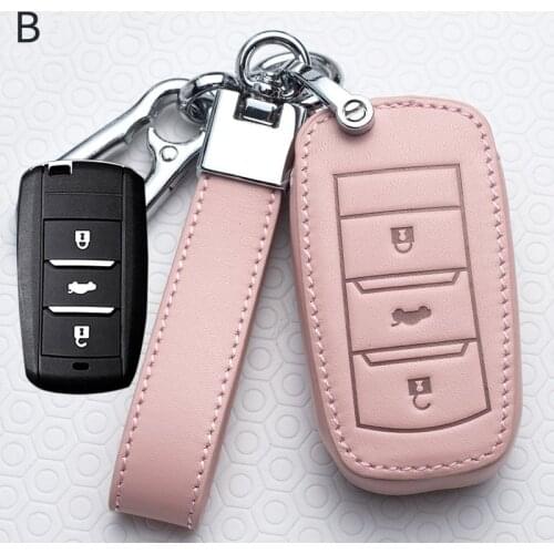 Car Key Case Leather For Changan cs35plus cs35 cs15 cs75 cs95 cx20 cs1 cv1 alsvin v7 raeton cs55 cx70 2 button Cover Keychain